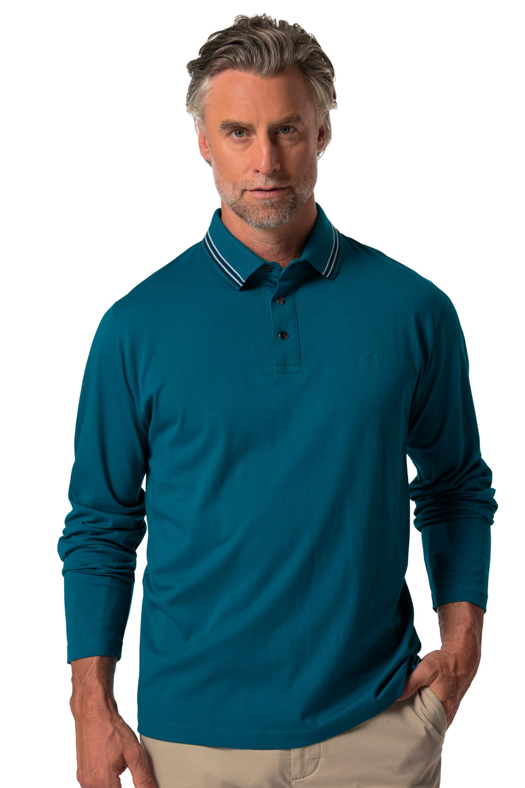 Boston Park Herren große Größen Übergrößen Menswear L-8XL Poloshirt, Langarm, Druckknöpfe 833117