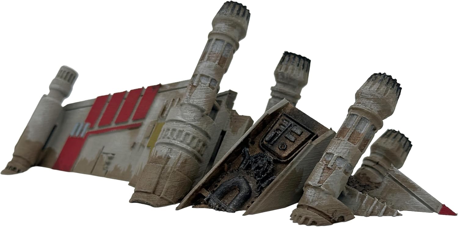 Legion Terrain - Crashed Rebel Fighter B - Miniature Tabletop Wargaming Terrain (Painted)