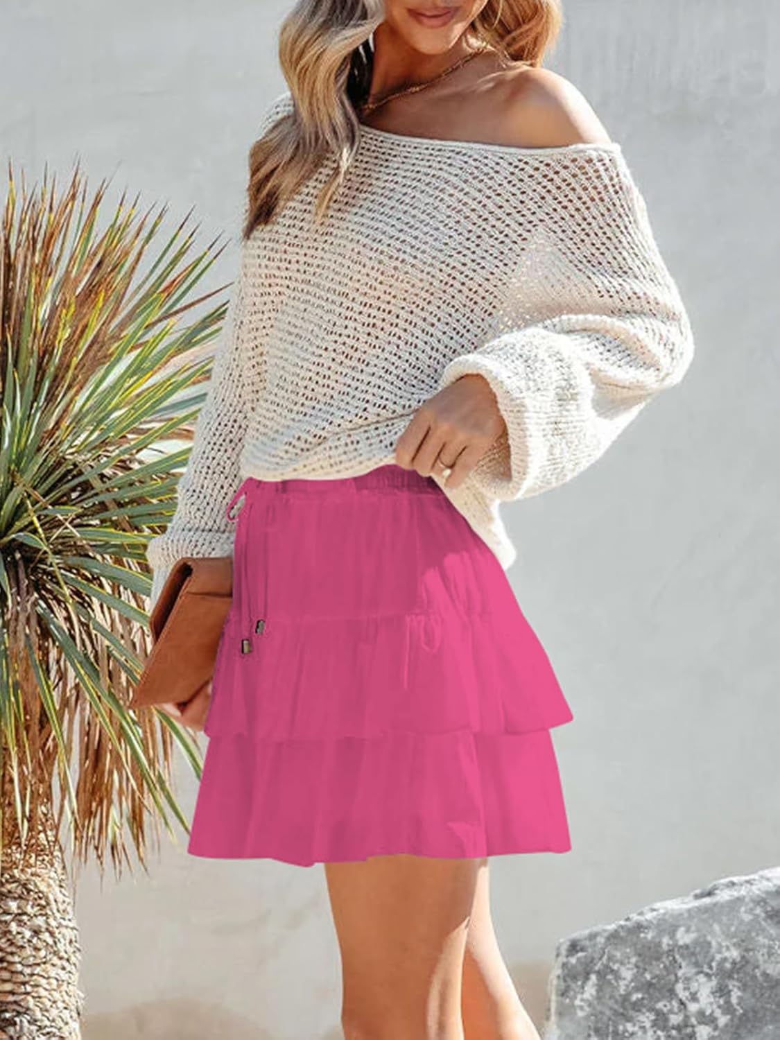 Flowy Shorts for Women Boho Ruffled Tiered Skorts Casual High Waist Mini Skirts Tennis Golf Comfy Shorts 2025 - Image 4