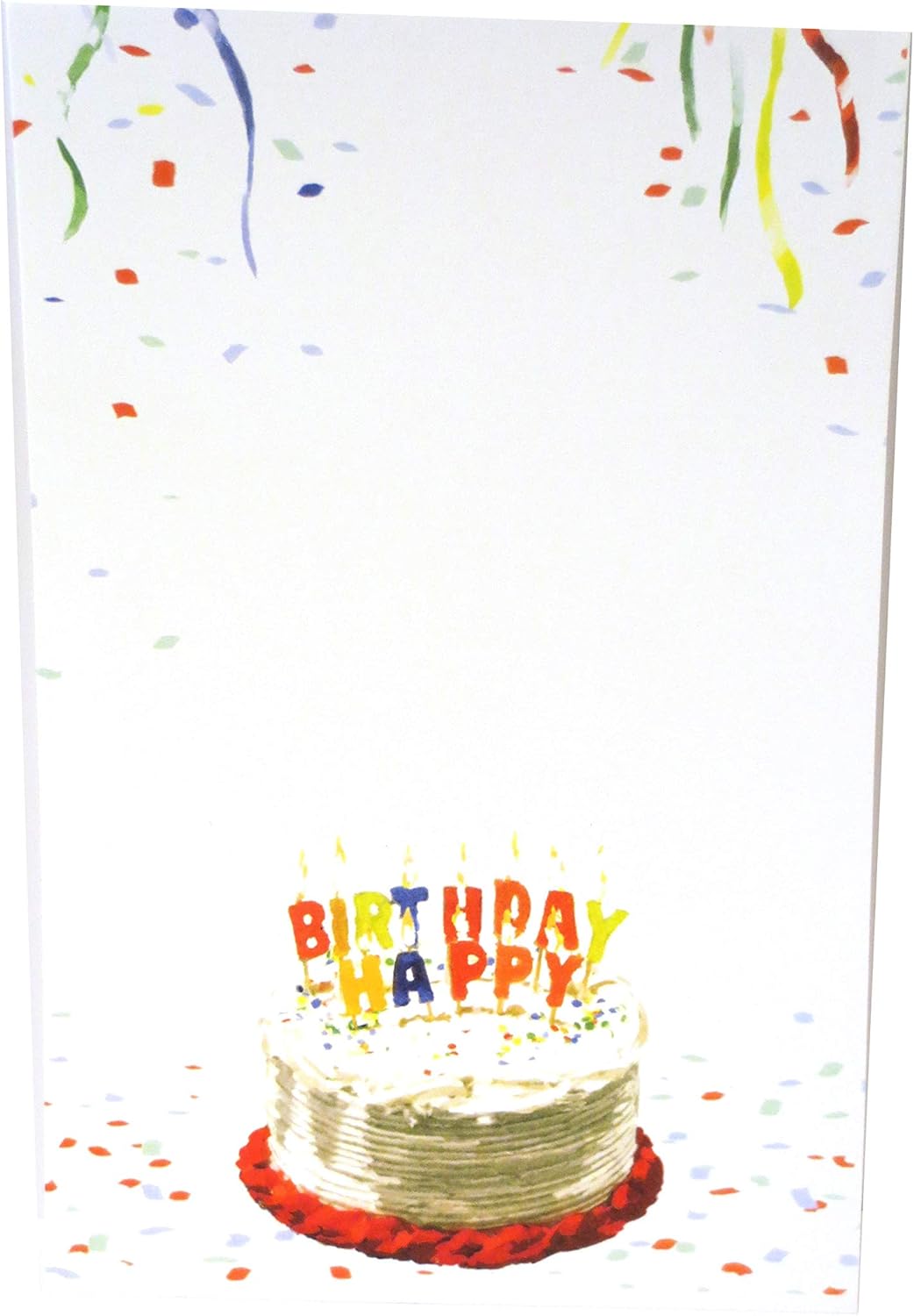 Bonnie Marcus Happy Birthday Cake and Confetti Print your own Invitations and Envelopes 5.25" x 7.75" Set of 80