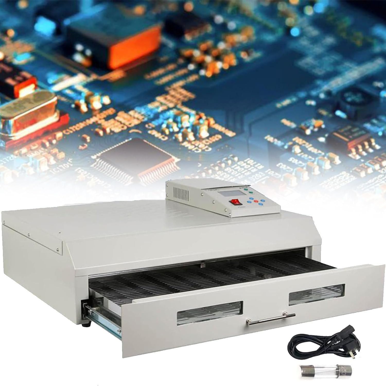 Desktop reflow oven soldering station welding machine T-962 T-962A T-962C T-962A+ automatic reflow oven, infrared heater welding machine, portable (962c)