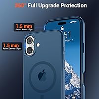 Vista 1297 de SUPFINE Funda magnética para iPhone 11 con protector de pantalla (compatible con MagSafe) (protección contra caídas de grado militar), translúcida