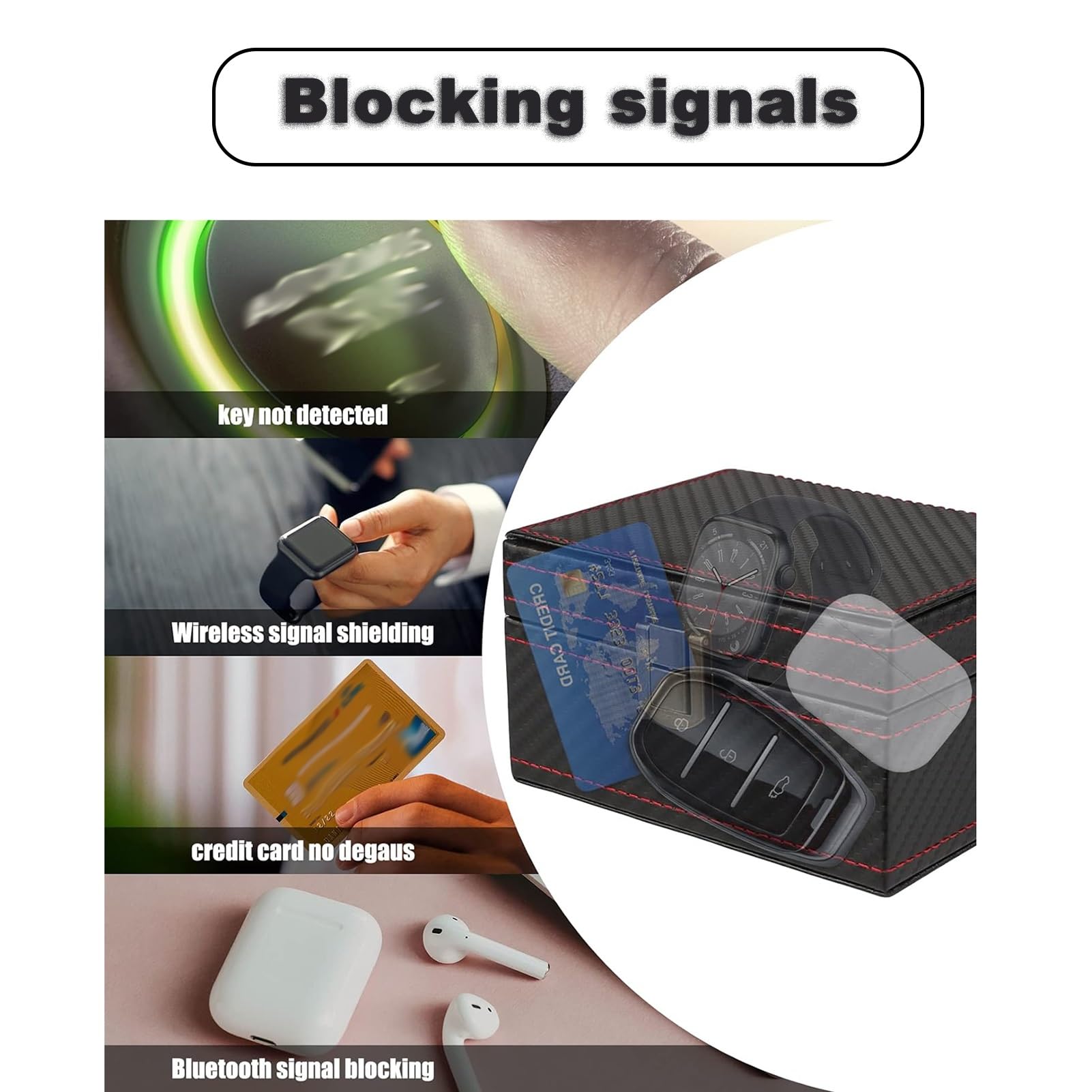 pudełko Faradaya, Klucz samochodowy Premium Anti-HackingBlocker, ochrona samochodu, skrzynka na klucze RFID, klatki blokujące sygnał antykradzieżowy(19cmx12cmx9cm)