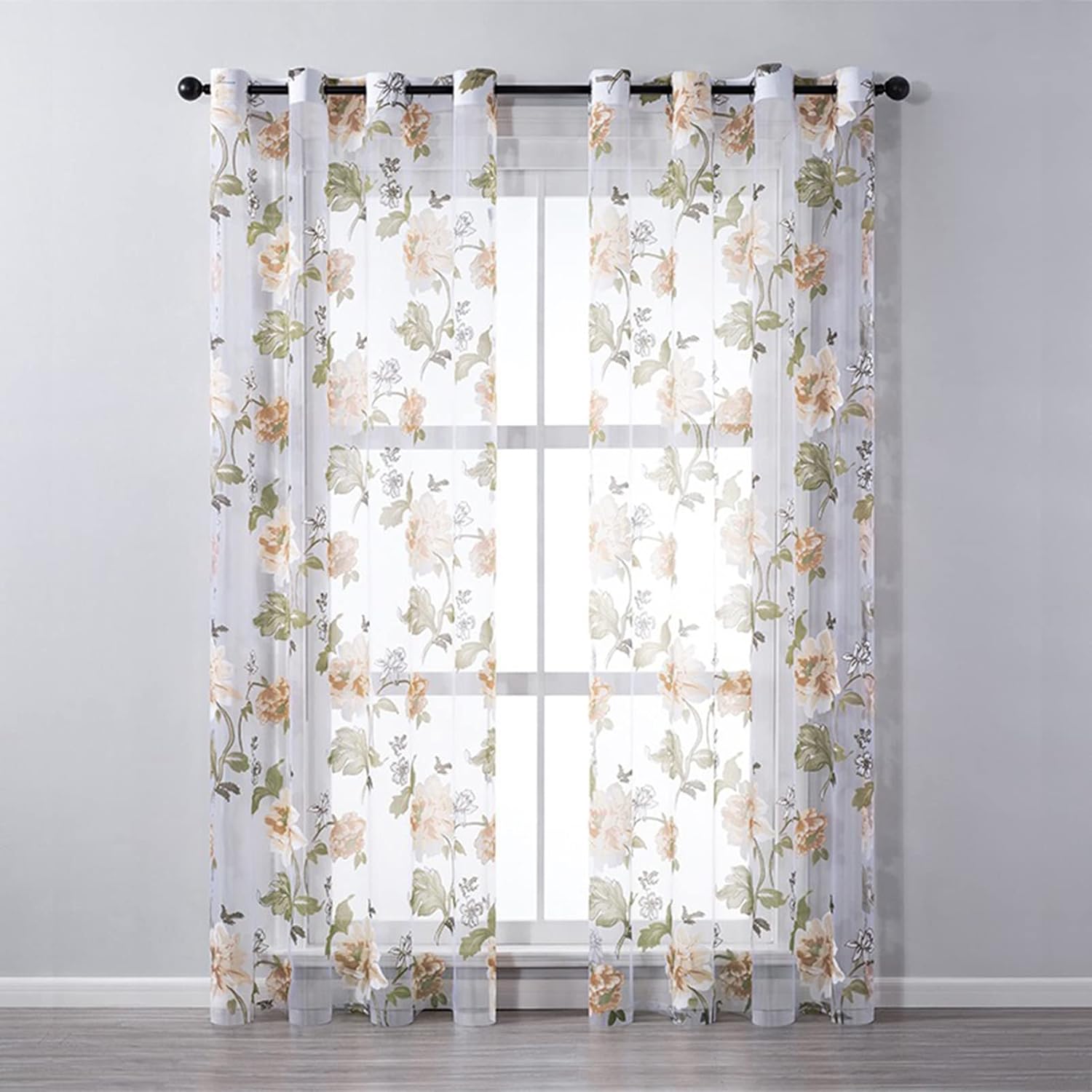 Semi Sheer Voile Curtain Panel 39x78in, Curtain Sheer Panels, White Airy Voile Curtains Bedroom Rod Pocket Window Treatments 2 Panels White