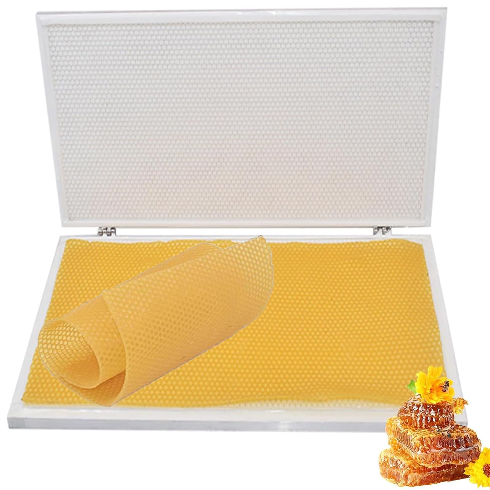 SICWEDIM Beeswax Foundation Sheet Mold Casting Machine, Embossing Mold for Beekeeping, 220x420mm, 4.7mm Cell Size, Durable and Easy to Use (4.7mm)