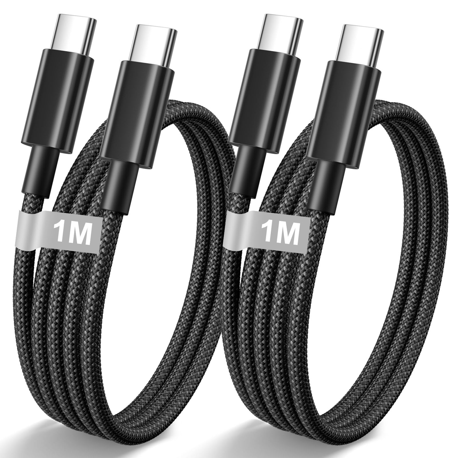 2Pezzi 1M Cavo USB Type-C Ricarica Rapida per iPhone 15 16 Pro Max/15 16 Plus/16/15,iPad Pro/Air,MacBook, Cavo iPhone 15 16 Cavo USB C to USB C 60W Nylon Cavo Apple USB C Cavetto