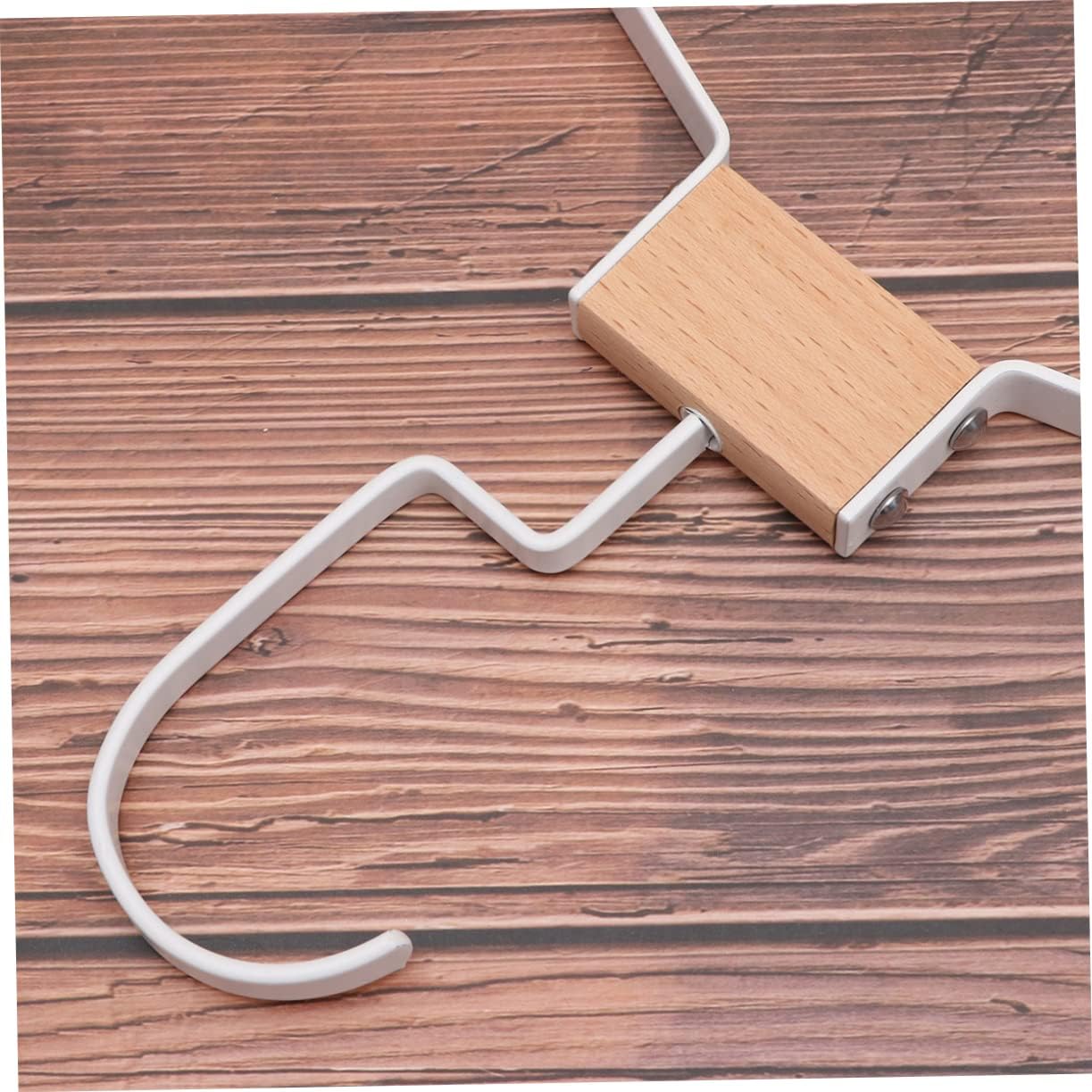 5pcs Wooden Metal Hangers Heavy Duty Coat Hooks for Home Slotted Design Modern Clothing Rack 360 Rotatable Elegant