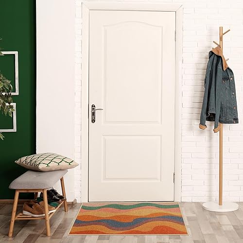 Miniatura 6 de Tapete a rayas náuticas, tapete de entrada frontal, tapete para el hogar, granja, divertido, cocina, exterior, decoración de entrada interior, 17 x