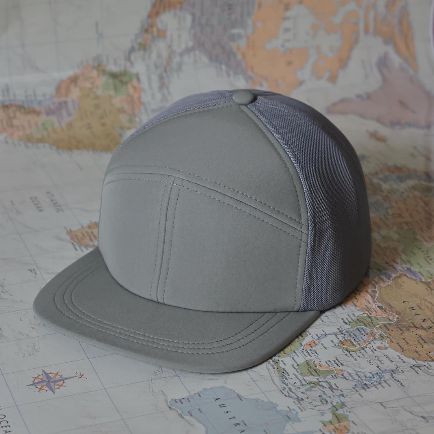 getaway California Ultrasuede Semi-Structured Modern Trucker Packable Hat, Travel Essentials, Boat, Run, Workout, 7 Panel image 3