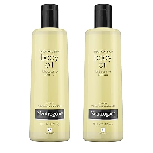 Neutrogena Aceite corporal fórmula ligera de sésamo, hidratante para piel seca y aceite de masaje corporal hidratante para un brillo radiante y