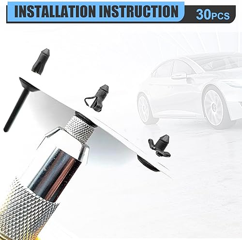 Miniatura 4 de UGSHY 30 remaches para cubierta de parachoques para guardabarros de automóvil, cubierta decorativa de arco de rueda, remaches de fijación de