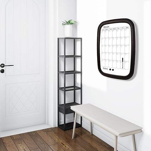 Miniatura 7 de Calendario de borrado en seco para pared de 17 x 23 pulgadas, calendario mensual con marco de madera decorativo, calendario de pizarra blanca para