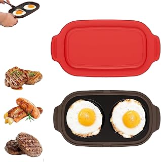 Quick-Heat Microwave Egg Cooker|Poacher|Fryer, Multi-use Microwave Egg for Breakfast Sandwiches, Dishwasher-Safe, Save Time, Portable for Home, Travel, Gifts (Red)