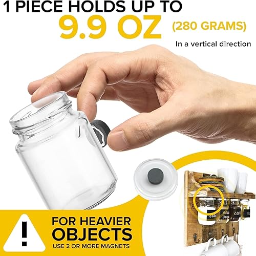 Miniatura 60 de Imanes de anillo resistentes, imanes ultra fuertes de 1.2 pulgadas con agujeros para bricolaje y manualidades, juego de organización espacial