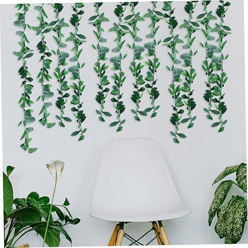 Miniatura 2 de Yardwe 5 piezas de alambre de hoja verde de ratán de imitación de hojas artificiales, plantas artificiales de selva silvestre, vides botánicas