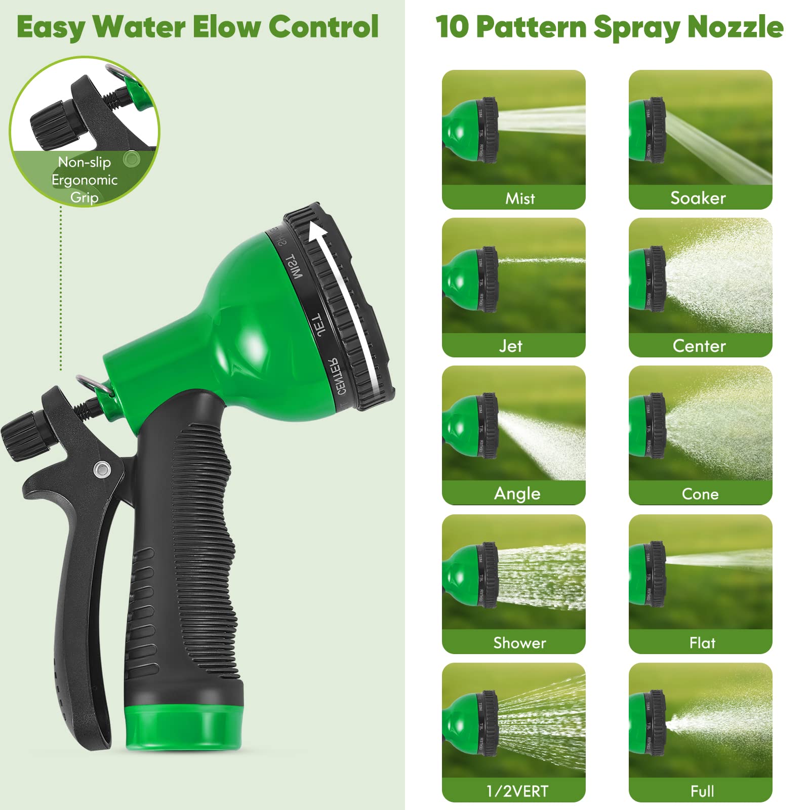 Unywarse Manguera de jardín de 30 m, manguera de agua resistente de acero inoxidable con boquilla de 10 funciones, flexible, ligera, sin torceduras, a prueba de mascotas, manguera de metal a prueba de