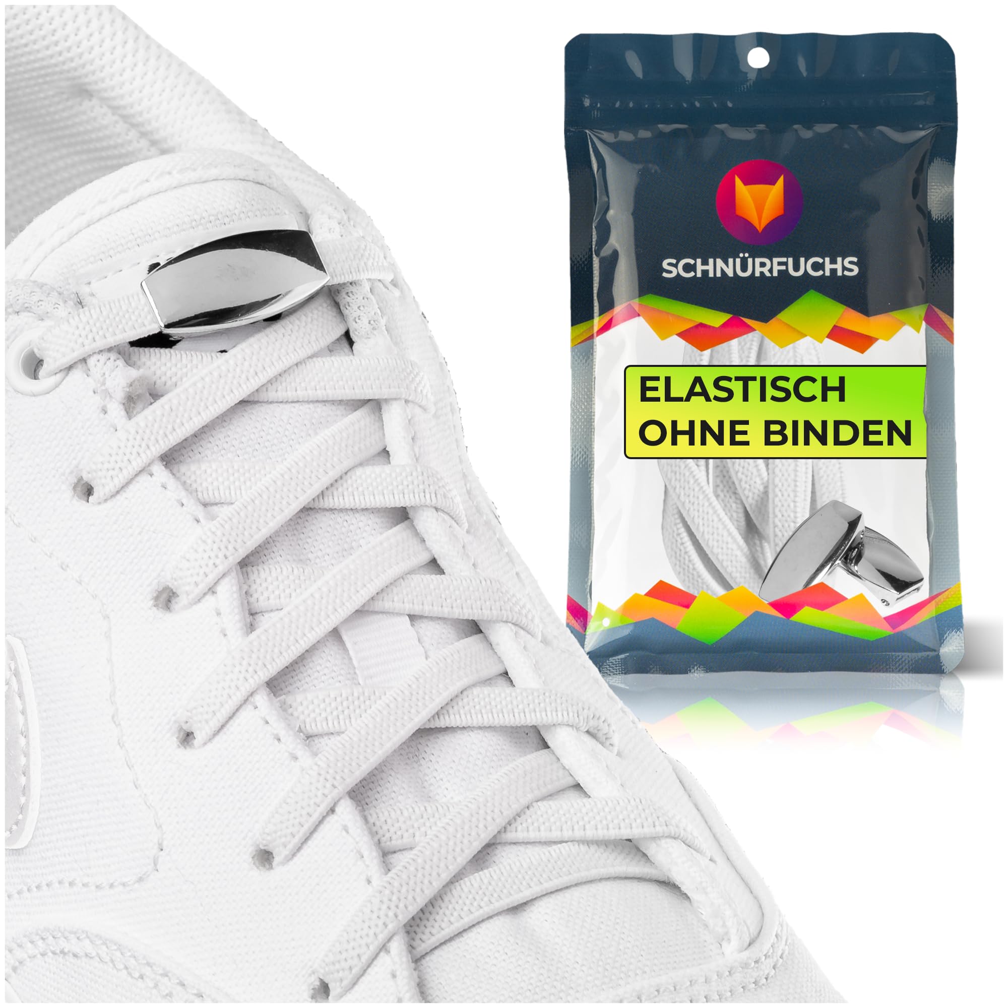 Schnürfuchs Premium Elastische Schnürsenkel Ohne Binden - Gummi Schnellverschluss Schnellschnürsystem
