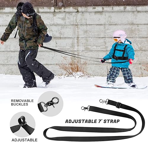 Miniatura 3 de Odoland Kids Ski Snowboard Training Harness Toddler Skiing Harness with Removable Leash Speed Control Teaching for Beginners