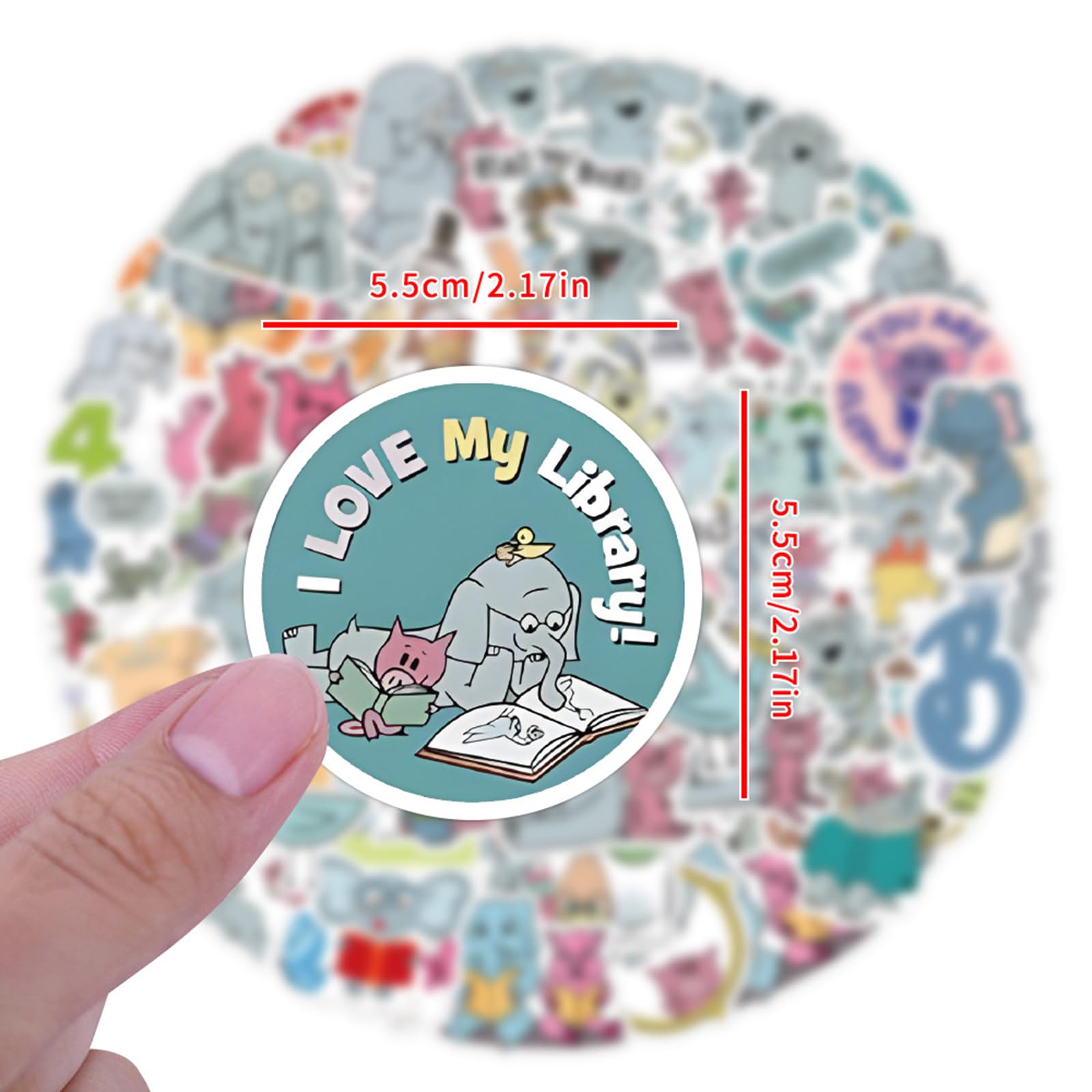 Amazon.com: 120pcs Elephant and Piggie Stickers Aesthetic Waterproof  Stickers Luggage Skateboard Water Bottle Stickers Decal Bicycle Bumper  Snowboard Decorate Gift. : Electronics