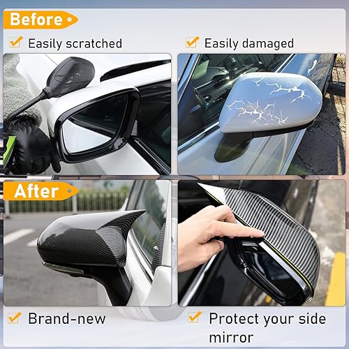 Miniatura 4 de Compatible con cubierta de espejo retrovisor Toyota Camry 2018-2023, tapa de 8 generación para conductor y pasajero, cubierta de espejo retrovisor