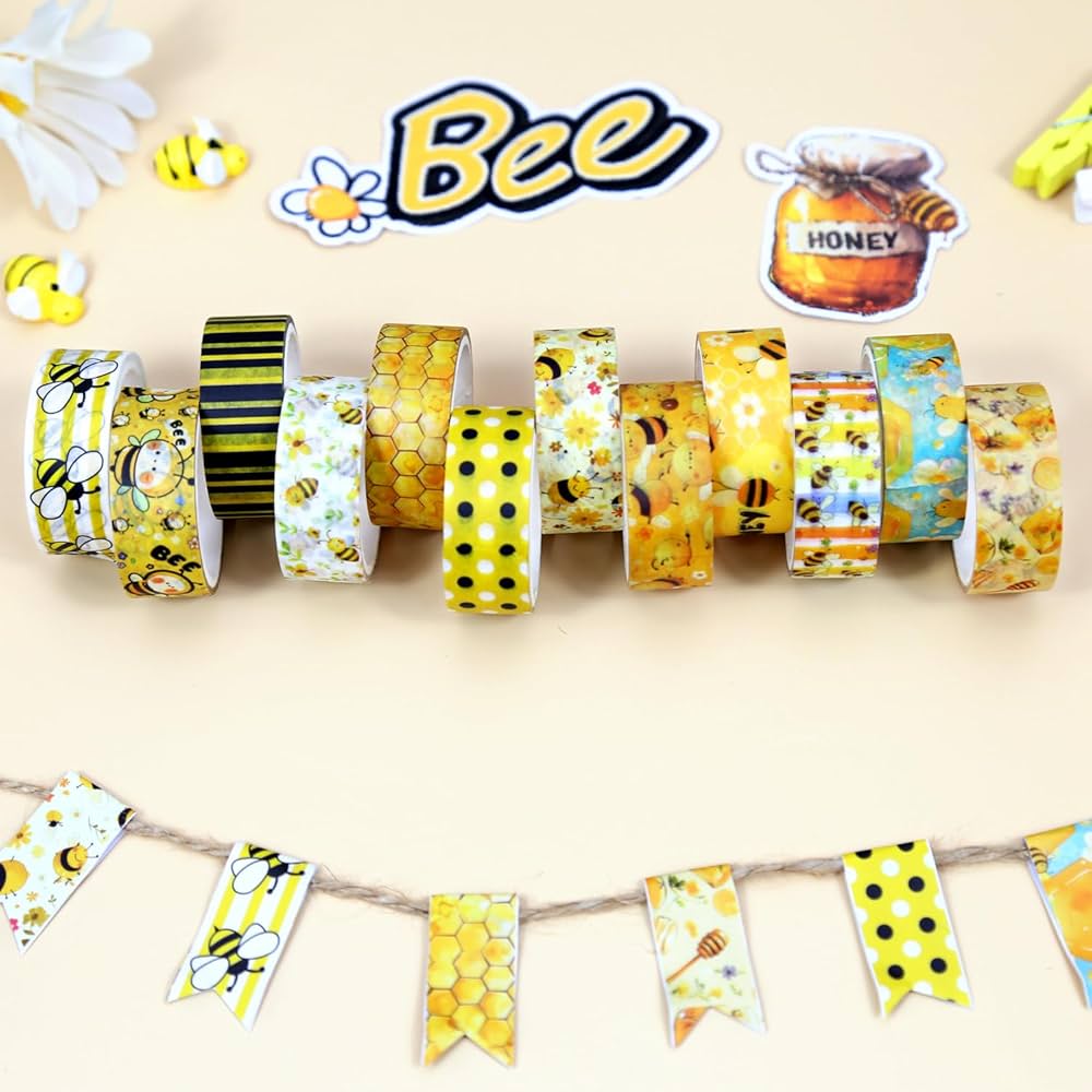 小物 beebee Amazon.com: NIKOMIE Bee Washi Tape Set,12 Rolls Honey Daisy