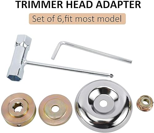 Miniatura 4 de KINMRIS Cepillo de alambre de acero de 8 pulgadas, repuesto y accesorios, cabezal de corte de cepillo de césped de jardín para eliminación de óxido,