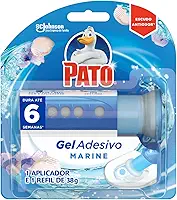 Pato Desodorizador Sanitário Gel Adesivo Marine, Limpeza Banheiro, Com Aplicador, 6 Discos