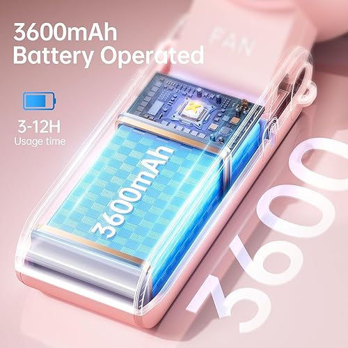 Miniatura 6 de Ventilador turbo portátil 3 en 1, 100 velocidades, 13500 RPM, refrigeración de 12 horas, pantalla digital, rotación de 120, mini ventilador personal