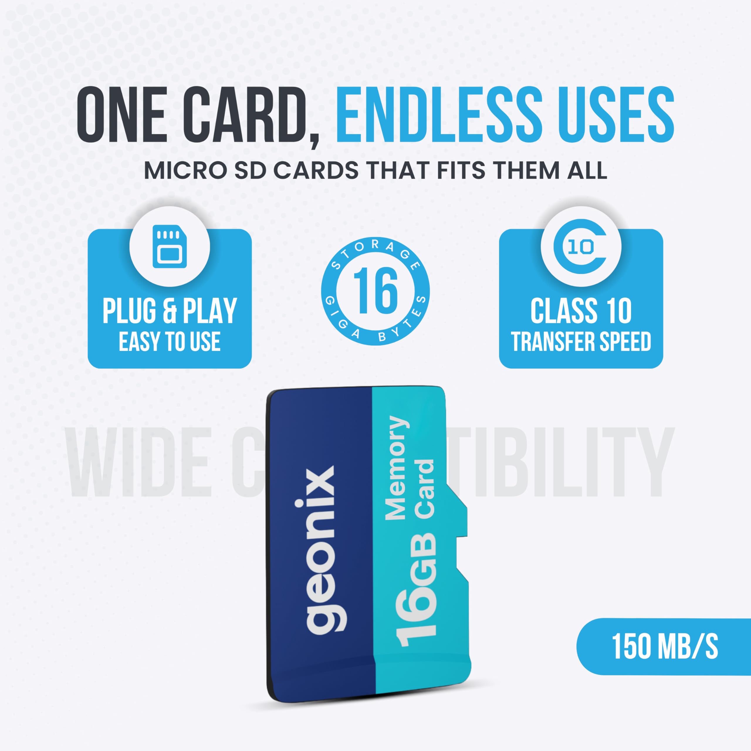 Geonix 16GB SD Card, Memory Card, 150MB/s Read, 70MB/s Write, SD Card, 5 Years Warranty — Amazon image 6