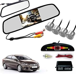 نظام فيديو لمراية الصالون تي اف تي LCD مع كاميرا خلفية عالية الدقة HD وقطر 16.5 ملم مزود بأربعة حساسات ركنة فضية من اوتو بيرل، 11 سم