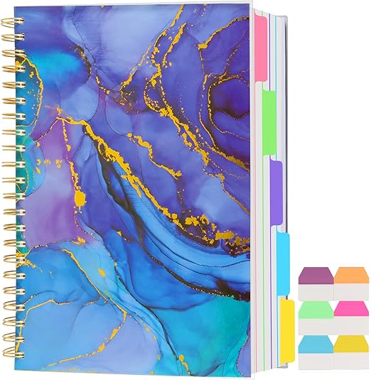 Amazon.com : 5 Subject Notebook College Ruled, A5 Spiral Notebook with ...