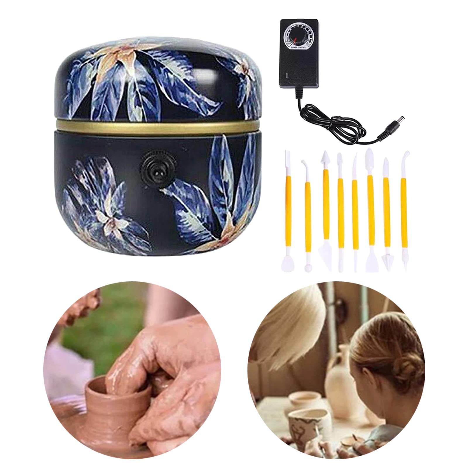 陶芸電動ろくろ Amazon.co.jp: ミニ陶芸ろくろ可変速電動陶芸機ダーク青い, 濃紺, 8.6