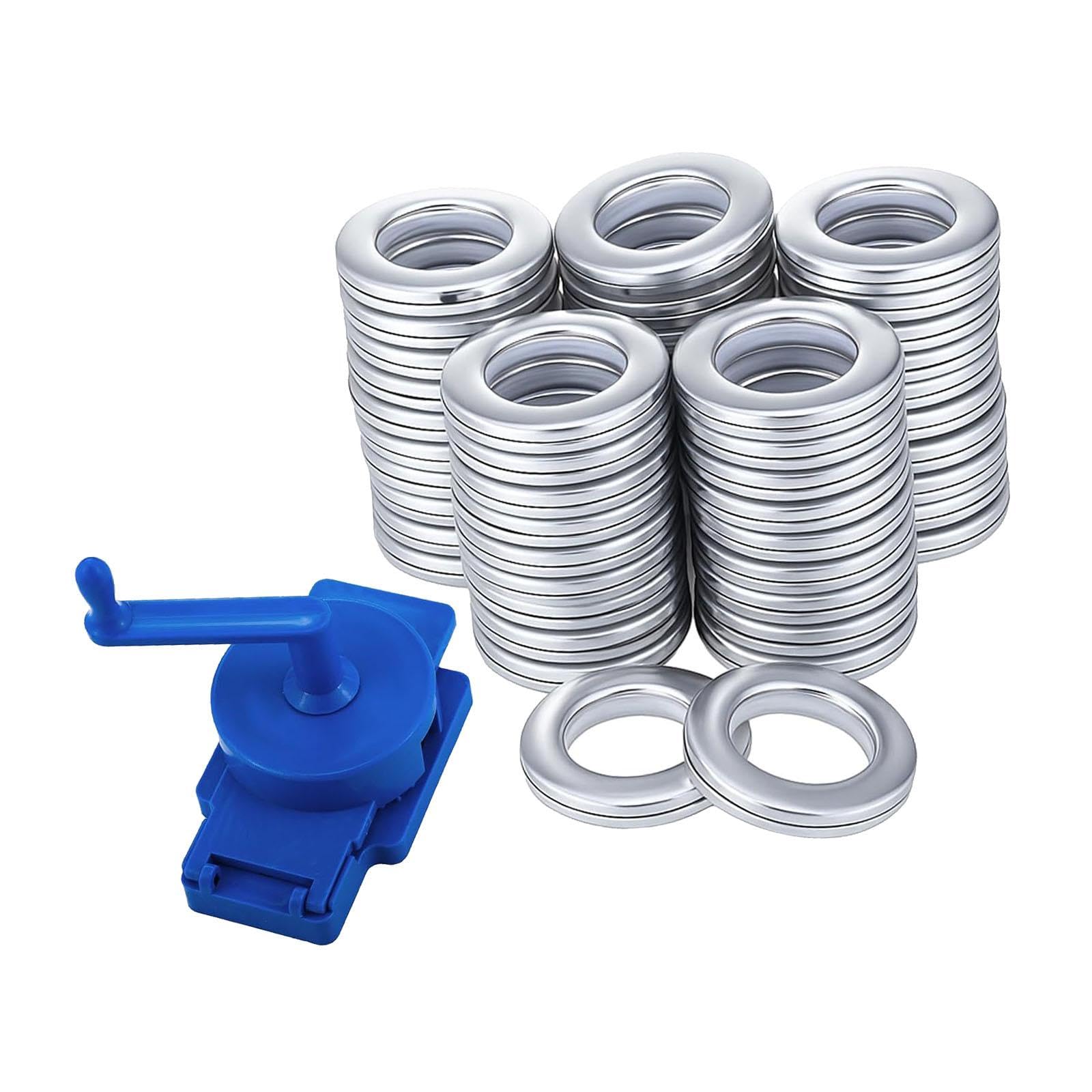 Alicates para Ojales de Cortinas Enrollables, Estores de PP (4,8–5,1 Cm), Manual, Paquete de 50, para Ventanas Y Cortinas de Ducha, Accesorios, Plata