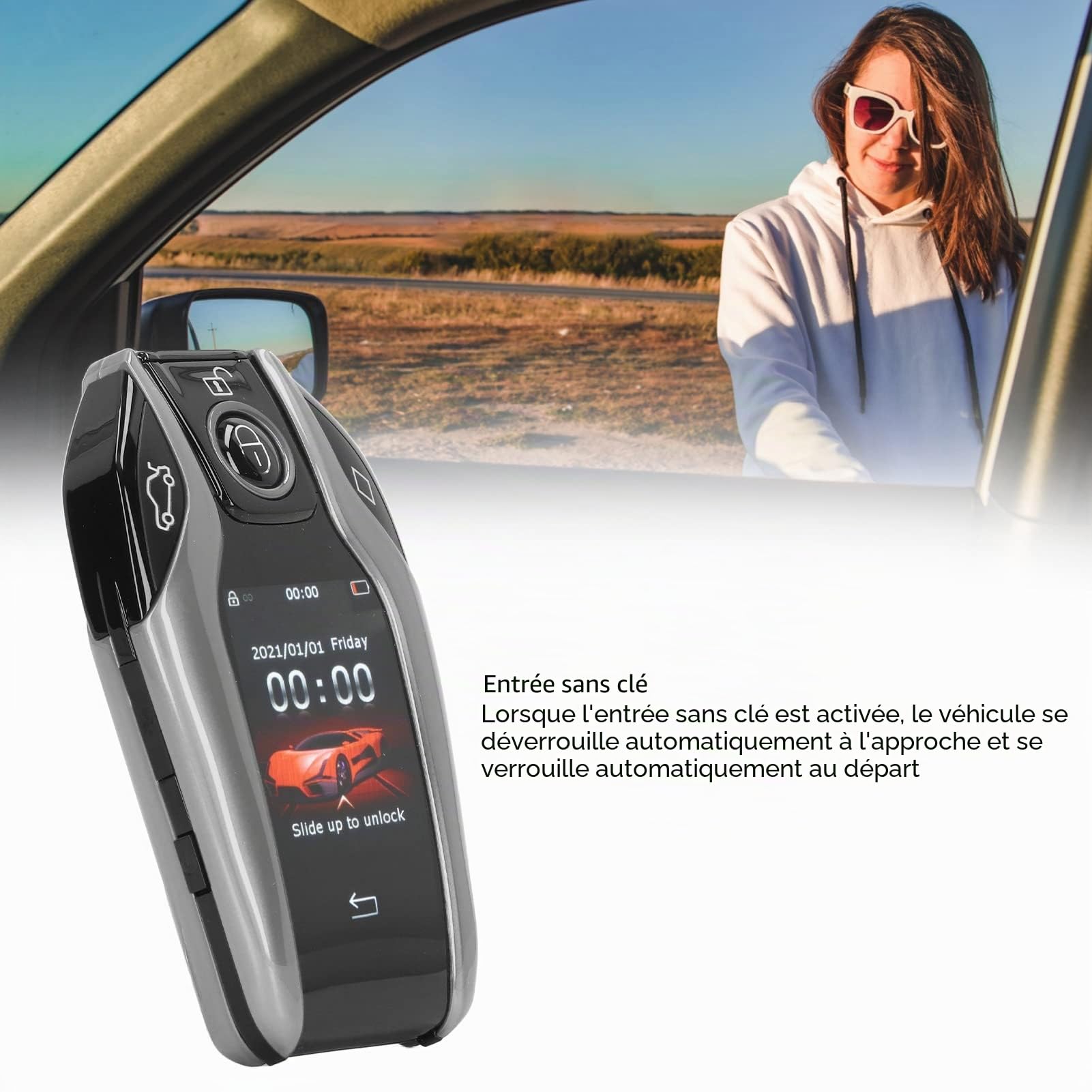 Clé de Télécommande de Voiture Universelle TK800 + LCD écran Tactile clé Intelligente Entrée sans clé à Distance pour Tous les Modèles de Bouton D'arrêt du Moteur de Démarrage