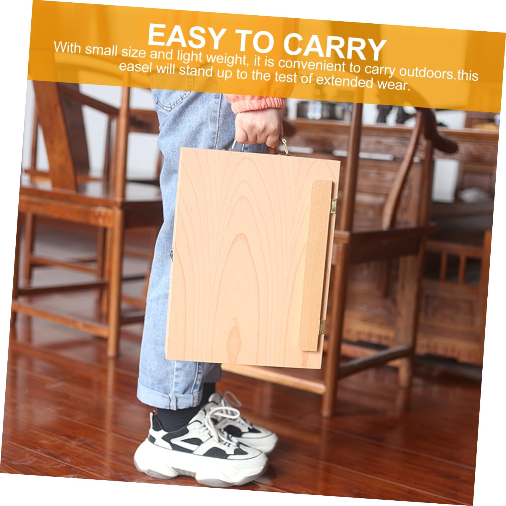 Caballete de mesa portátil para pintores aficionados, caja de madera, caballete de pintura con cajón, ideal para pintura al óleo, suministros de arte para artistas