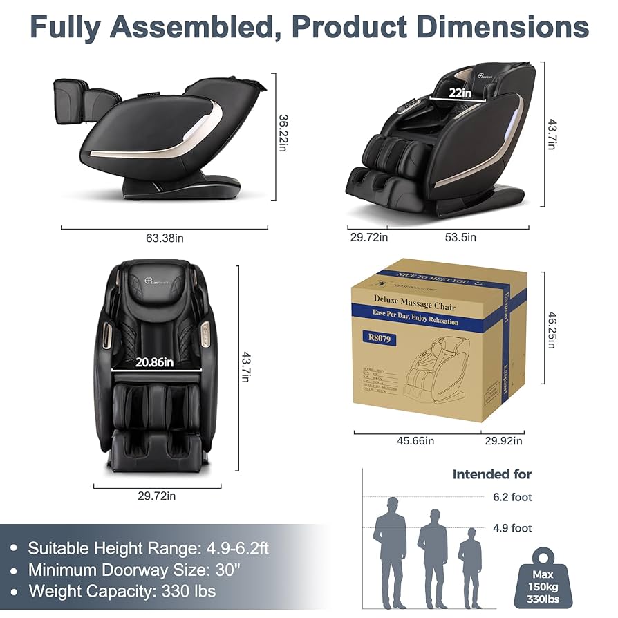 Amazon.com: EASPEARL 2025 3D SL-Track Massage Chair Full