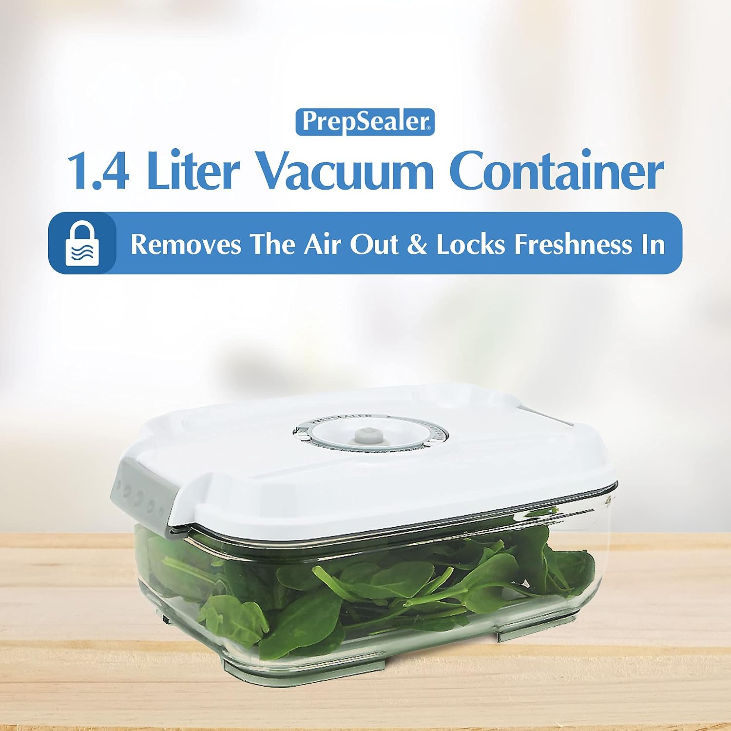 PrepSealer Food Saving Airtight Meal Prep BPA-free Tritan Vacuum Container (1.4L) - Pump not Included image 4