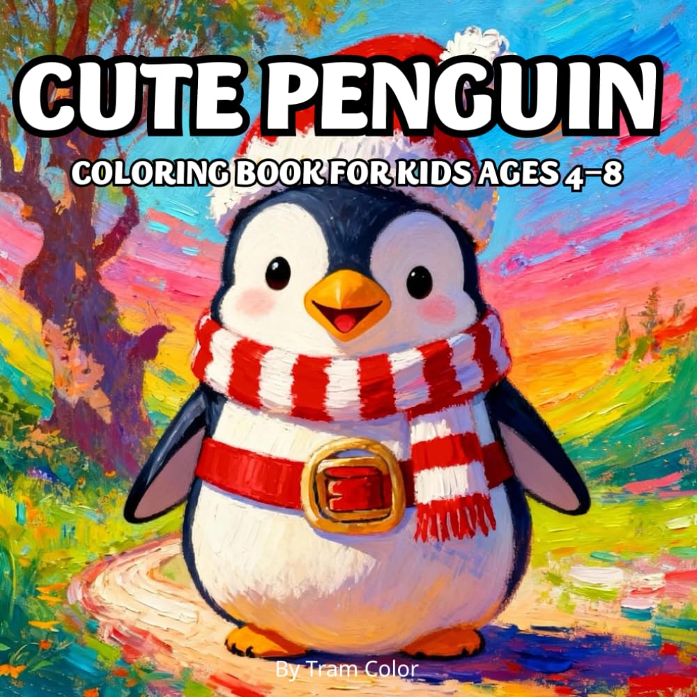 Cute Penguin Coloring Book for Kids Ages 4–8