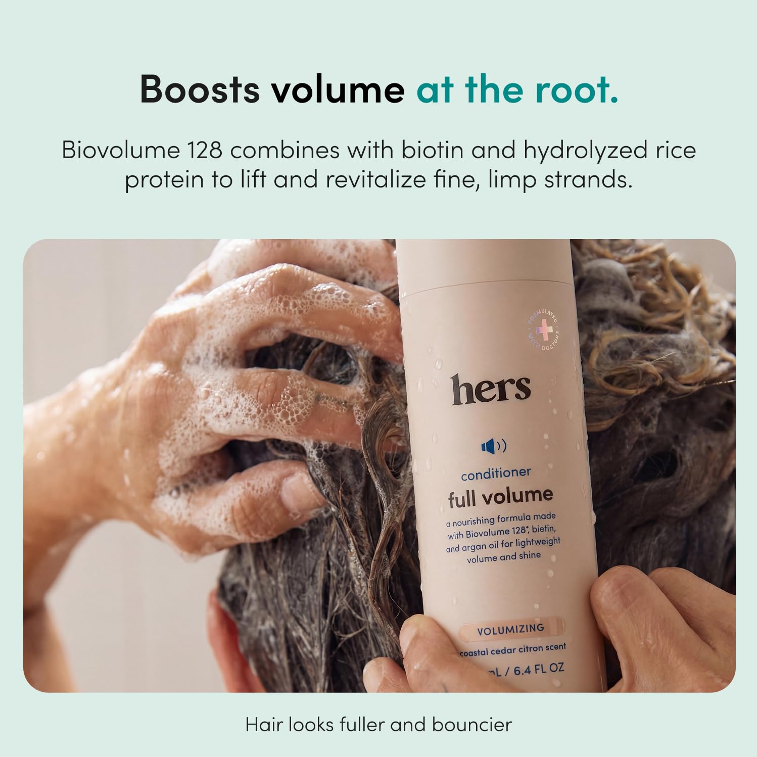 hers Full Volume Conditioner with Argan Oil & Biotin, 6.4 Fl Oz, 2 Pack