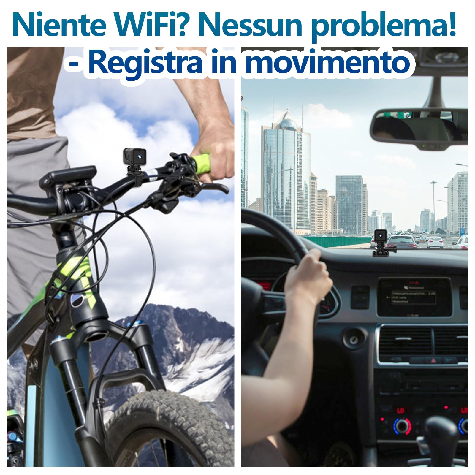 Action Cam WiFi 1080P HD Grandangolo 120° Telecamera Moto Impermeabile