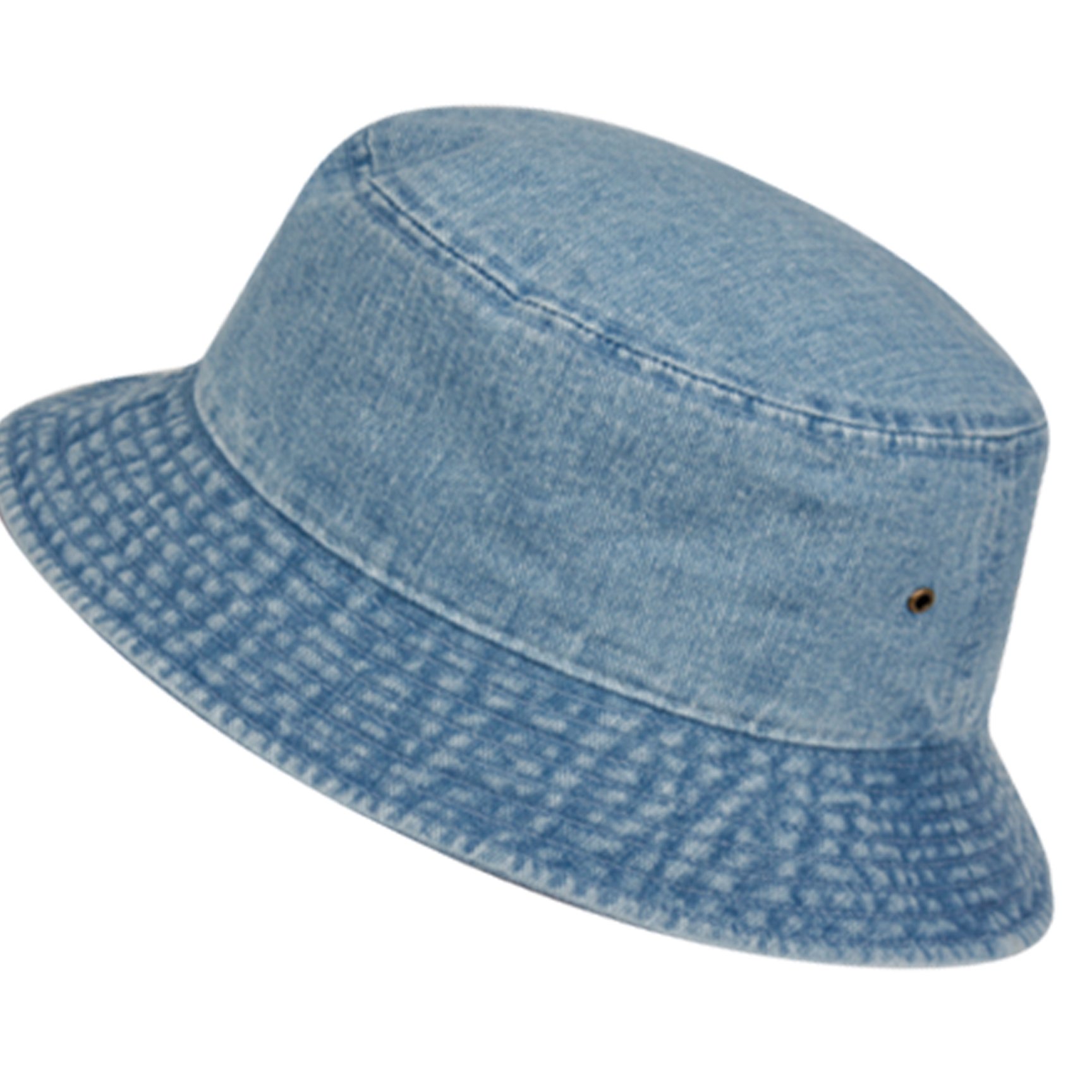 Casual Denim Jean Summer Bucket Hat, 100% Cotton Packable Sun Protection, Unisex (as1, Alpha, s, m, Denim LT Blue)