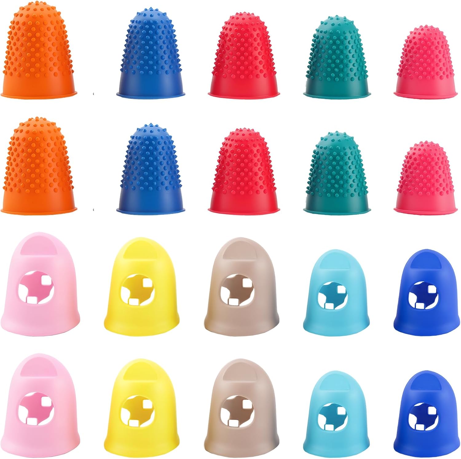 20 Pcs Rubbers Fingers Tips Rubber Finger Covers for Hand Sewing with Finger Protection Rubber Thimbles Rubbers Fingers Thimbles for Quilting Knitting Embroidery Paperwork Crafts (5 Sizes) | Rubber Thimbles Rubbers Fingers Thimbles Rubbers Fingers Tips for Quilting Knitting Embroidery Paperwork Crafts (5 Sizes)