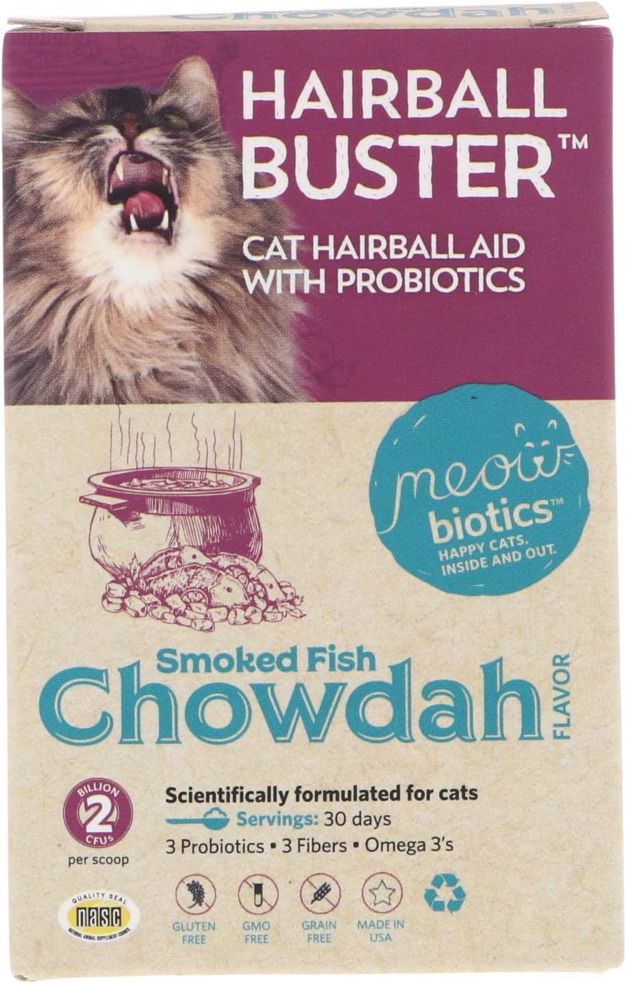 Fidobiotics Hairball Buster, Cat Hairball Aid, with