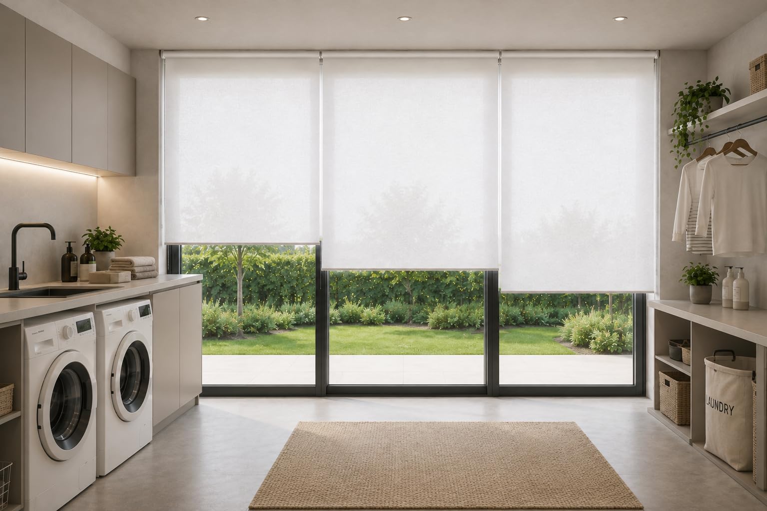Estoralis BRAN -Tenda a Rullo Jacquard, 150 x 250 cm, Bianco