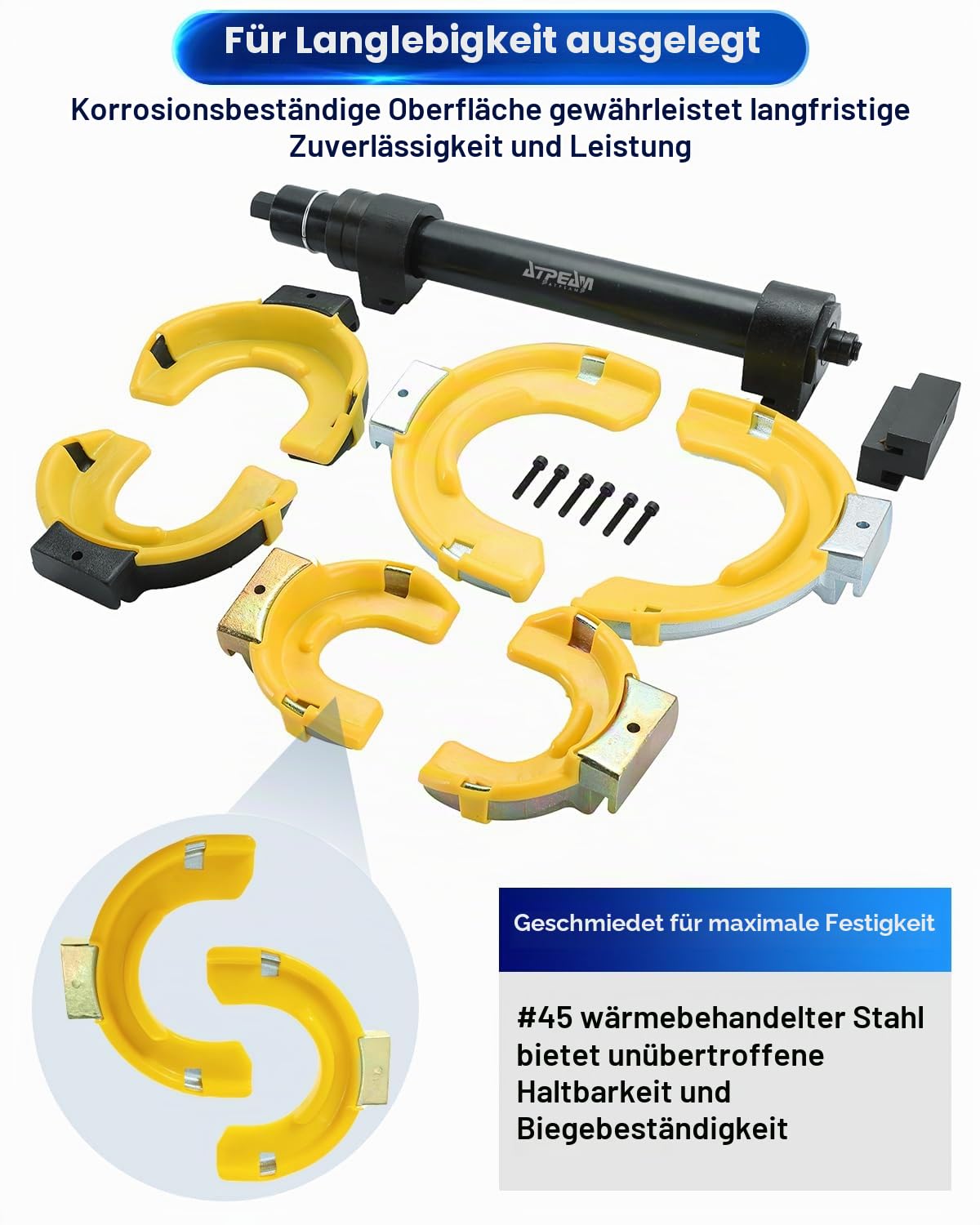 ATPEAM Universal Federspanner KFZ, 300mm McPherson Federspanner Set für McPherson Federbeinsysteme, mit Kunststoffschutz, 1050 kg Belastbarkeit