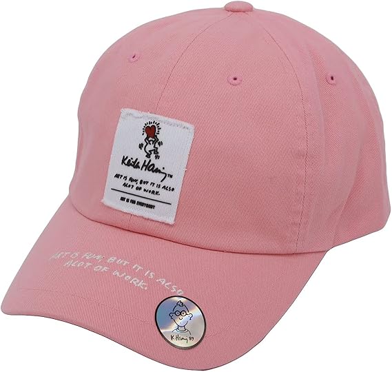 Amazon Withmoons 帽子 Keith Haring キースへリングロゴ ポップアートキャップ サイズ調節可能 オールシーズン Cr Pink キャップ 通販