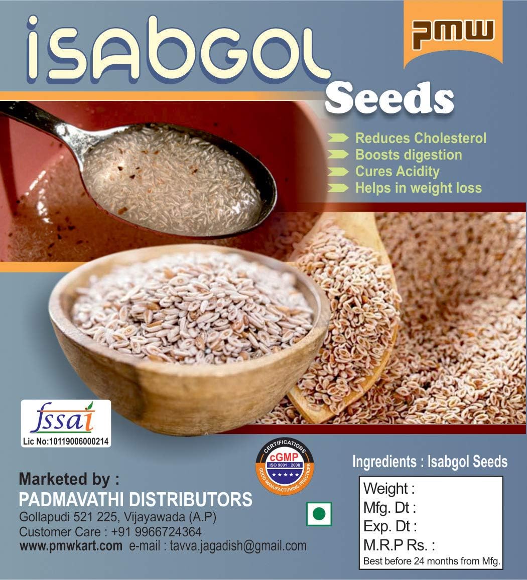 Pmw - Grade A Quality - Sortex Cleaned - Isabgol Seeds - Psyllium Seed - 250 Grams - Loose Packed