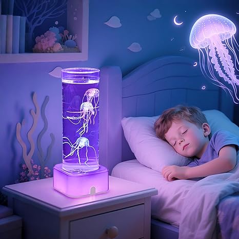 LKUA LED Large-Sized Dreamy Jellyfish lamp, Luminous Base with Bright RGB Color Changing Effect, Home and Office Decorative Atmosphere lamp, Children's Gift (Circular Bottom) photo 3