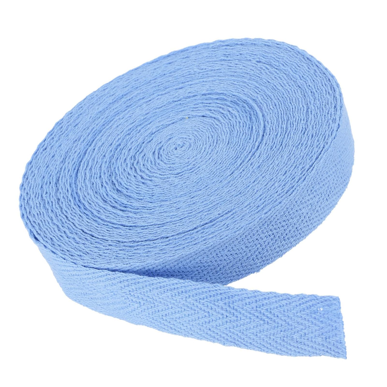 MACHSWON Cotton Twill Tape 5/8 Inch 10 Yards Cotton Ribbon Bias Binding Tape Herringbone Webbing Trim for Sewing Gift Wrapping DIY Sky Blue