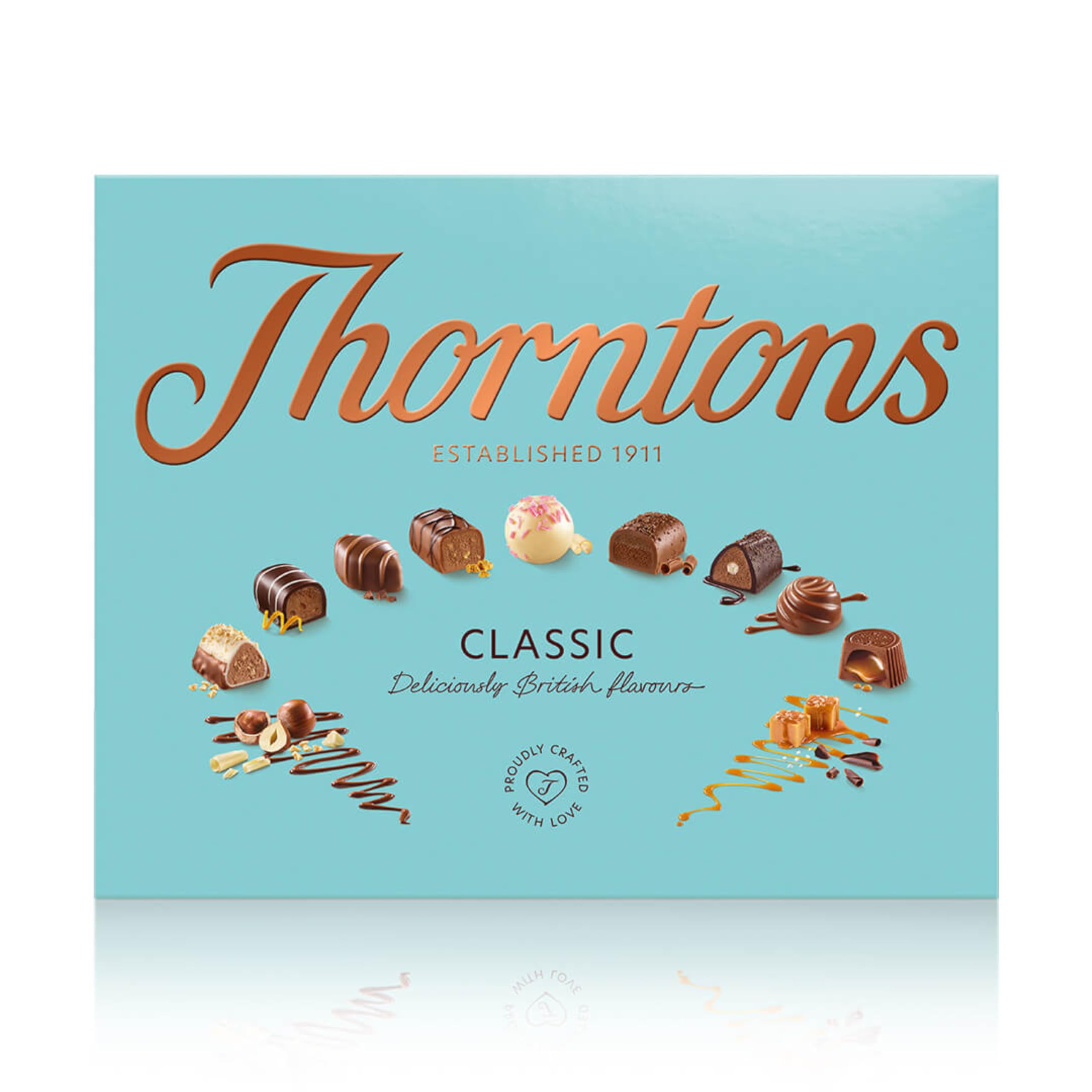 Thorntons Classic Chocolate Gift Box, Perfect for Gifting, Assorted White, Milk and Dark Chocolates, 449 g